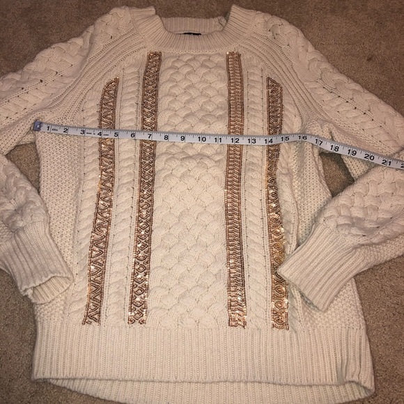 J Crew Merino Wool Cable Knit Sequin Sweater - Picture 10 of 13